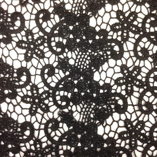 Black Berry Guipure French Venice Lace - Image 3