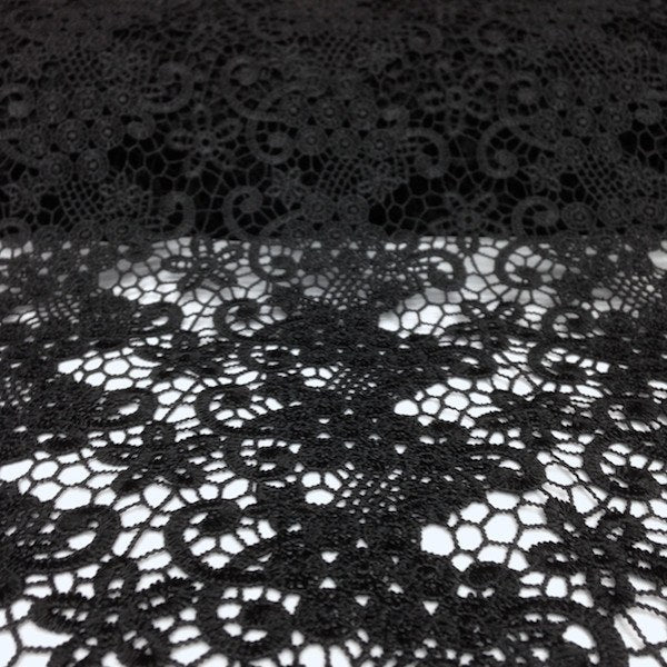 Black Berry Guipure French Venice Lace - Image 4