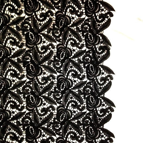 Black Rose Guipure French Venice Lace - Image 3