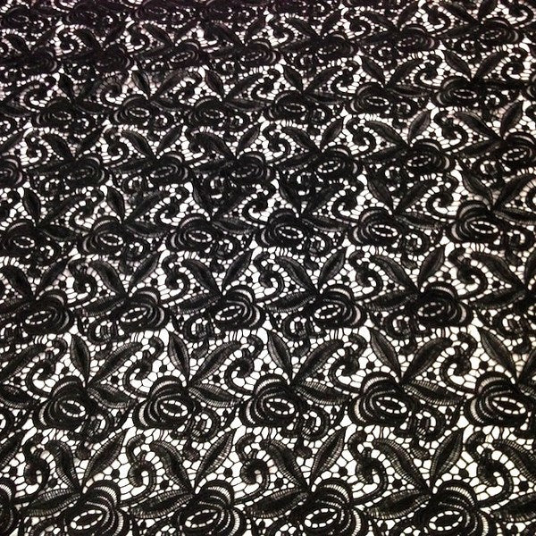 Black Rose Guipure French Venice Lace - Image 6