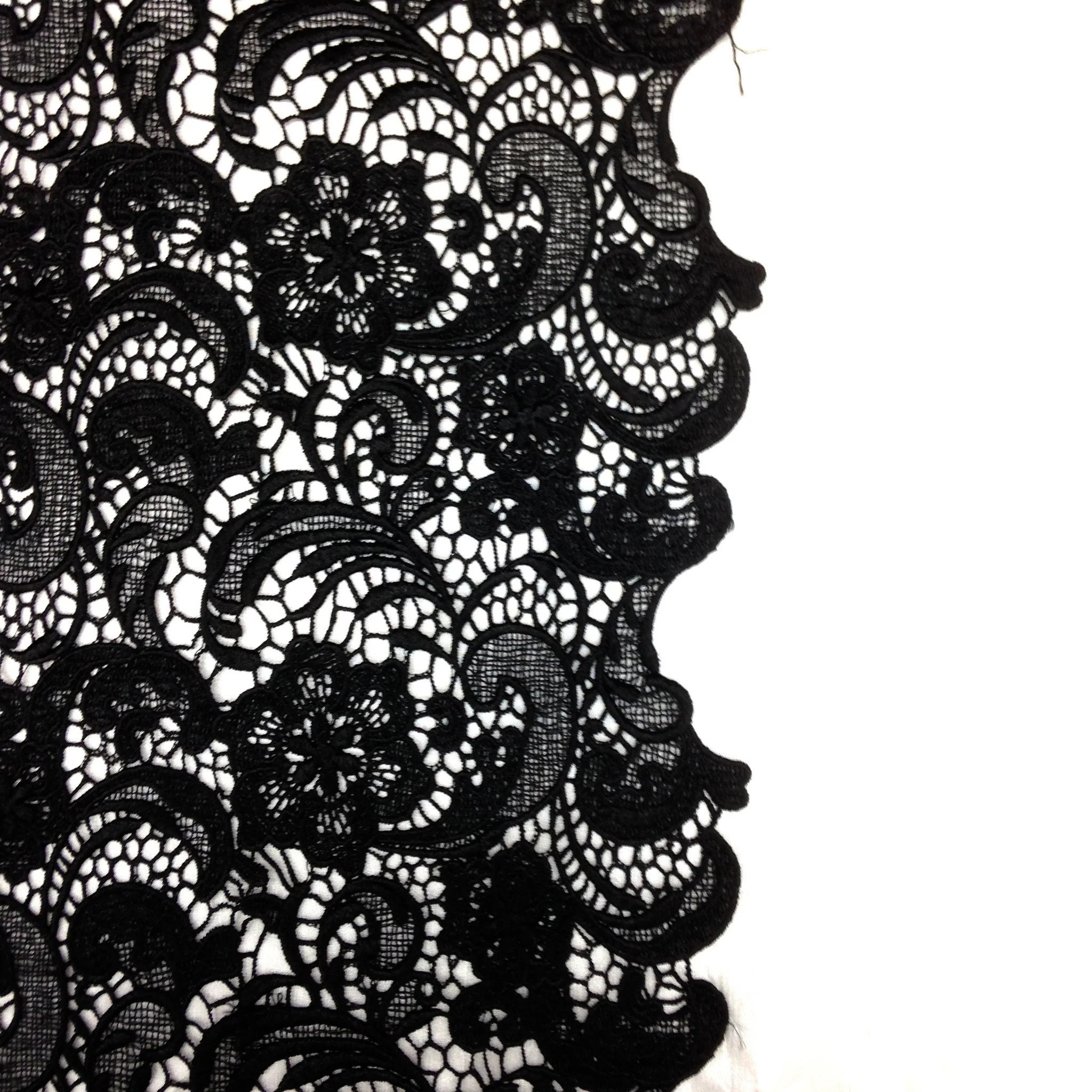 Black Sunflower Guipure French Venice Lace - Image 4