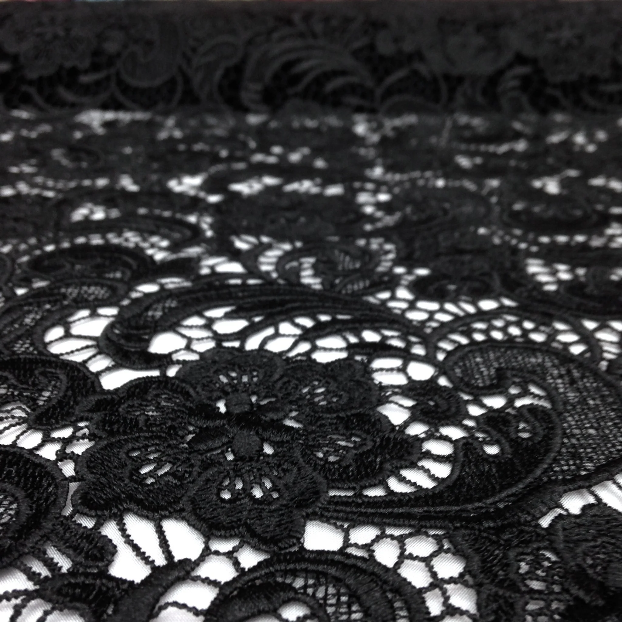 Black Sunflower Guipure French Venice Lace - Image 5