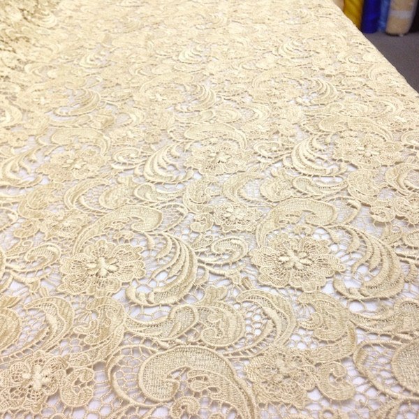 Gold Sunflower Guipure French Venice Lace - Image 3