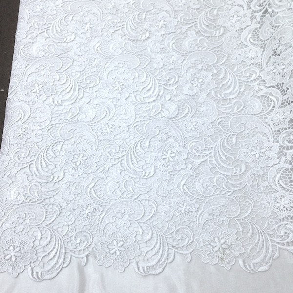 White Sunflower Guipure French Venice Lace - Image 3