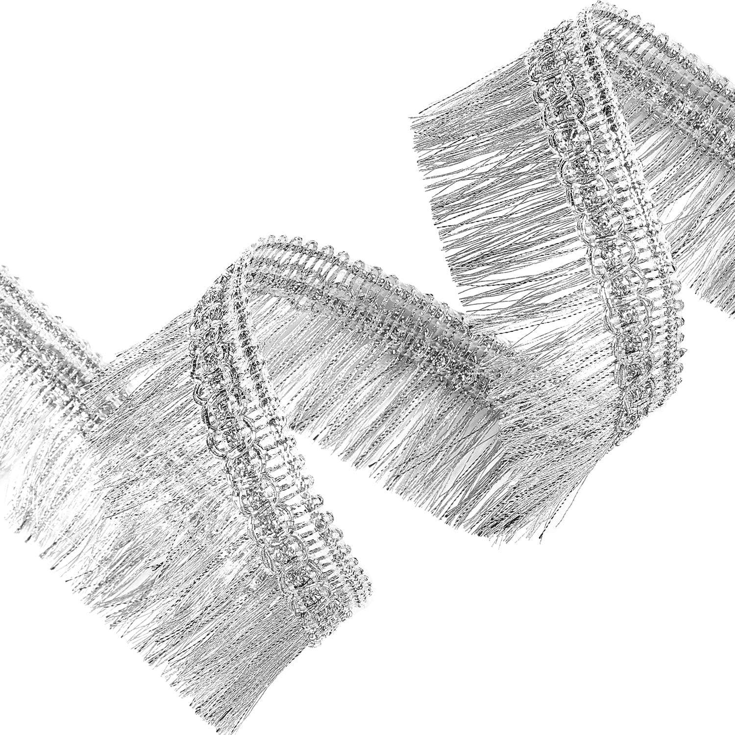1.25 Inch Metallic Chainette Fringe Trim - Image 4
