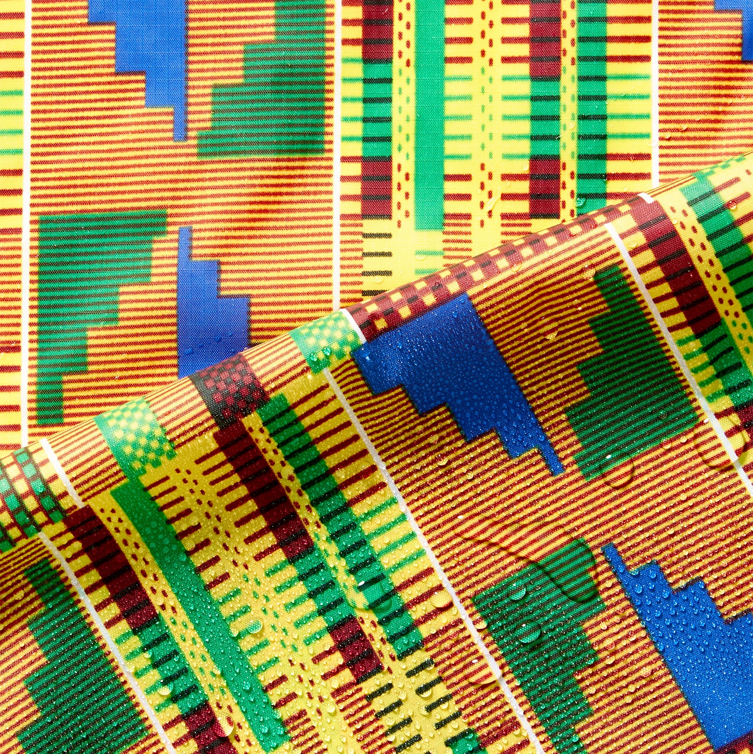 Ottertex® Waterproof 70D (1.9oz) DWR and PU Coated Nylon Ripstop - Kente Print - Image 3