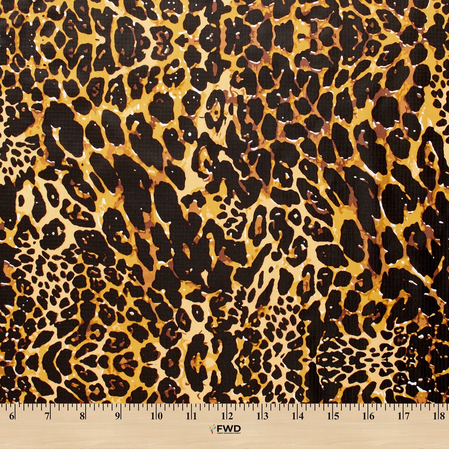 Ottertex® Waterproof 70D (1.9oz) DWR and PU Coated Nylon Ripstop - Leopard Print - Image 3